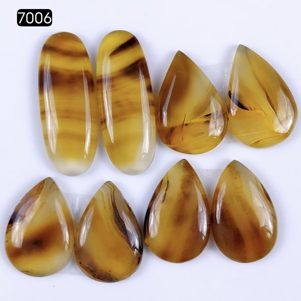 4Pairs 104Cts Natural montana agate cabochon for Jewelry Making Montana Agate Earring Pair Semi-Precious Gemstone 34x12 22x15 mm#R-7006