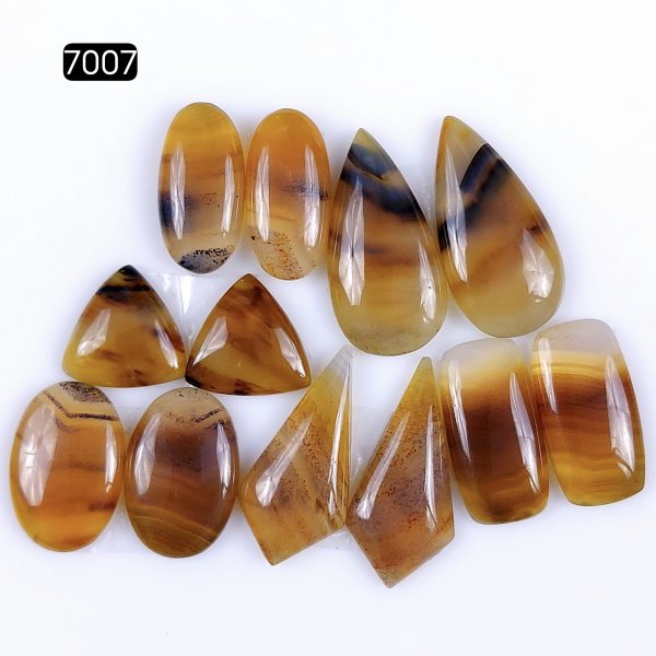 6Pairs 120Cts Natural montana agate cabochon for Jewelry Making Montana Agate Earring Pair Semi-Precious Gemstone 28x12 20x14mm#R-7007