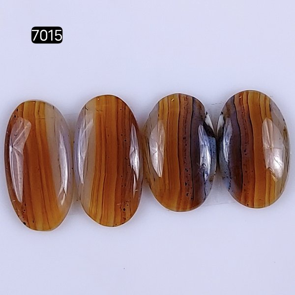2Pairs 39Cts Natural montana agate cabochon for Jewelry Making Montana Agate Earring Pair Semi-Precious Gemstone 25x15 22x14mm#R-7015