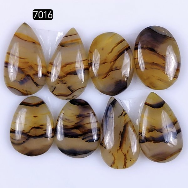 4Pairs 81Cts Natural montana agate cabochon for Jewelry Making Montana Agate Earring Pair Semi-Precious Gemstone 24x14 22x15mm#R-7016