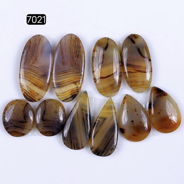 5Pairs Lot 86Cts Natural montana agate cabochon for Jewelry Making Montana Agate Earring Pair Semi-Precious Gemstone 28x14 15x12mm#R-7021