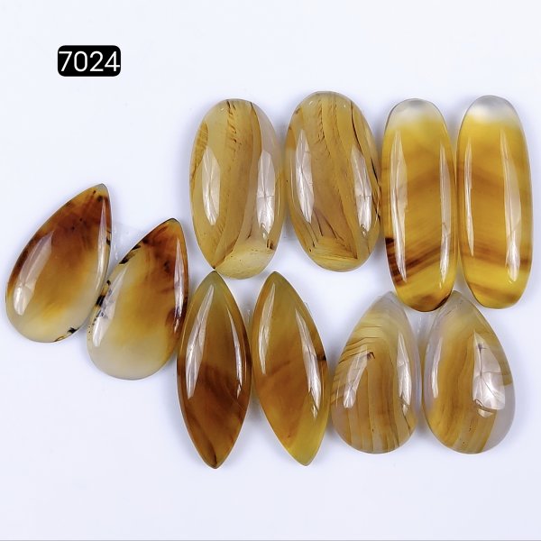 5Pairs 140Cts Natural montana agate cabochon for Jewelry Making Montana Agate Earring Pair Semi-Precious Gemstone 35x12 25x13mm#R-7024