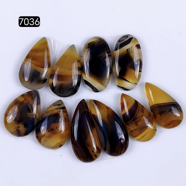 5Pairs 64Cts Natural montana agate cabochon for Jewelry Making Montana Agate Earring Pair Semi-Precious Gemstone 22x10 18x12mm#R-7036