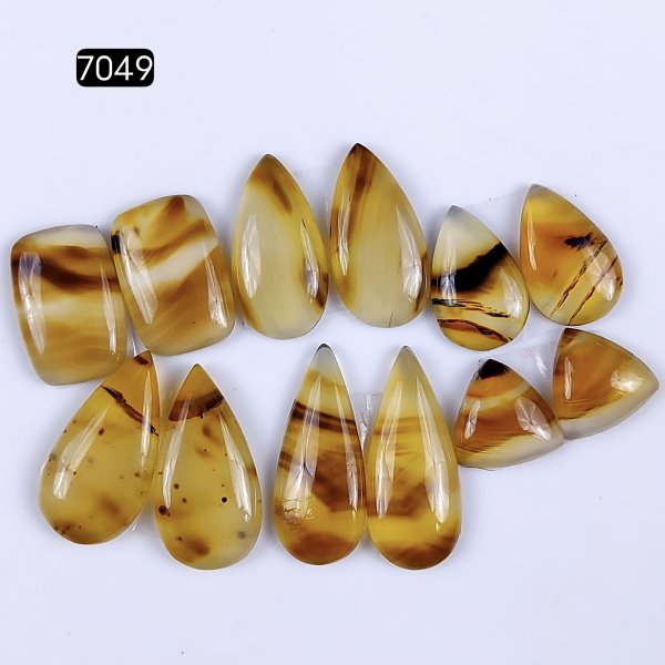 6Pairs 100Cts Natural montana agate cabochon for Jewelry Making Montana Agate Earring Pair Semi-Precious Gemstone 27x12 14x14mm#R-7049