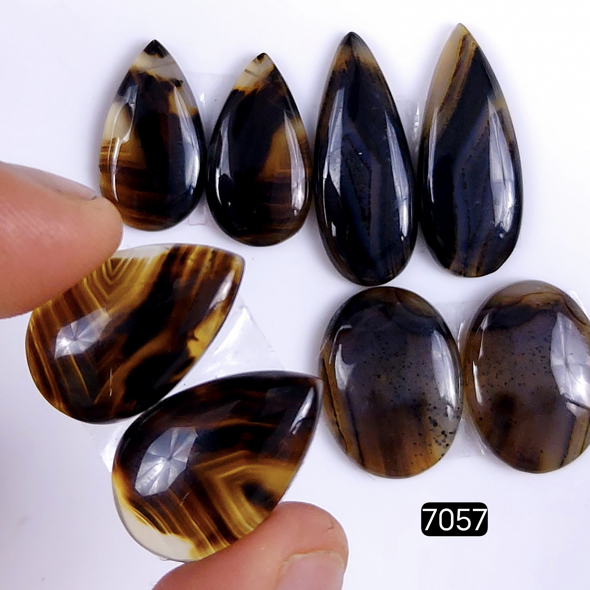 4Pairs 84Cts Natural montana agate cabochon for Jewelry Making Montana Agate Earring Pair Semi-Precious Gemstone 30x12 22x14mmR-7057