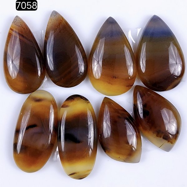 6Pairs Lot 95Cts Natural montana agate cabochon for Jewelry Making Montana Agate Earring Pair Semi-Precious Gemstone 25x15  24x12mm#R-7058
