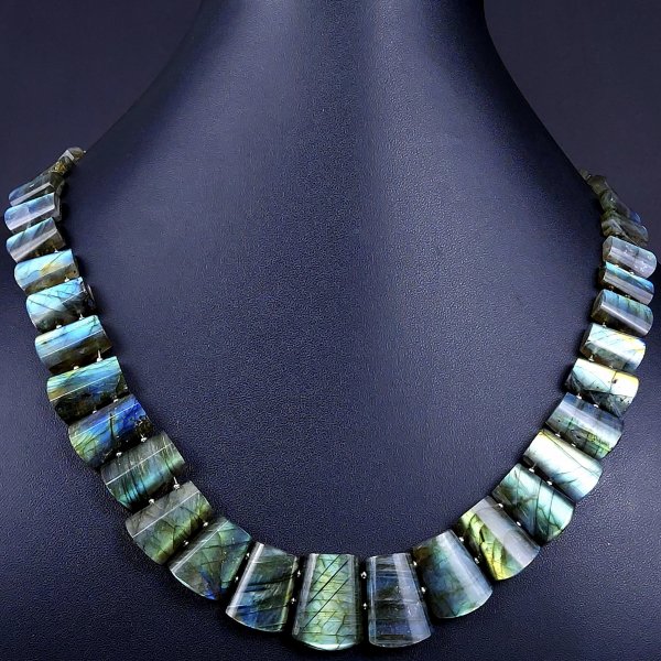432Cts Natural Labradorite choker necklace,Labradorite Necklace Smooth Fancy Side Drill Layout,Labradorite semi-precious Gemstone Briolette Strand #G-1907
