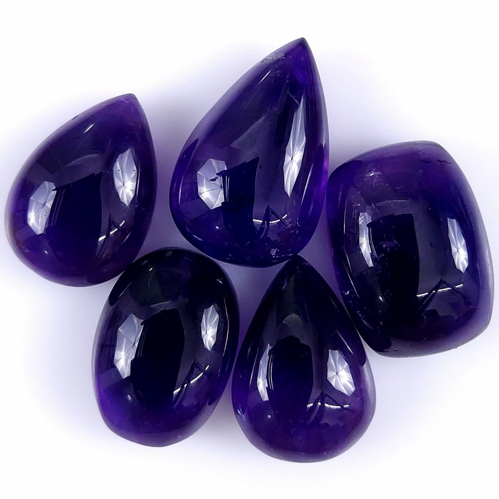 5Pcs 74Cts Natural African Amethyst Cabochon lot Gemstone Purple Crystal Mix Shape Loose Gemstone beads for jewelry Making 18x12 16x10mm#R-7405