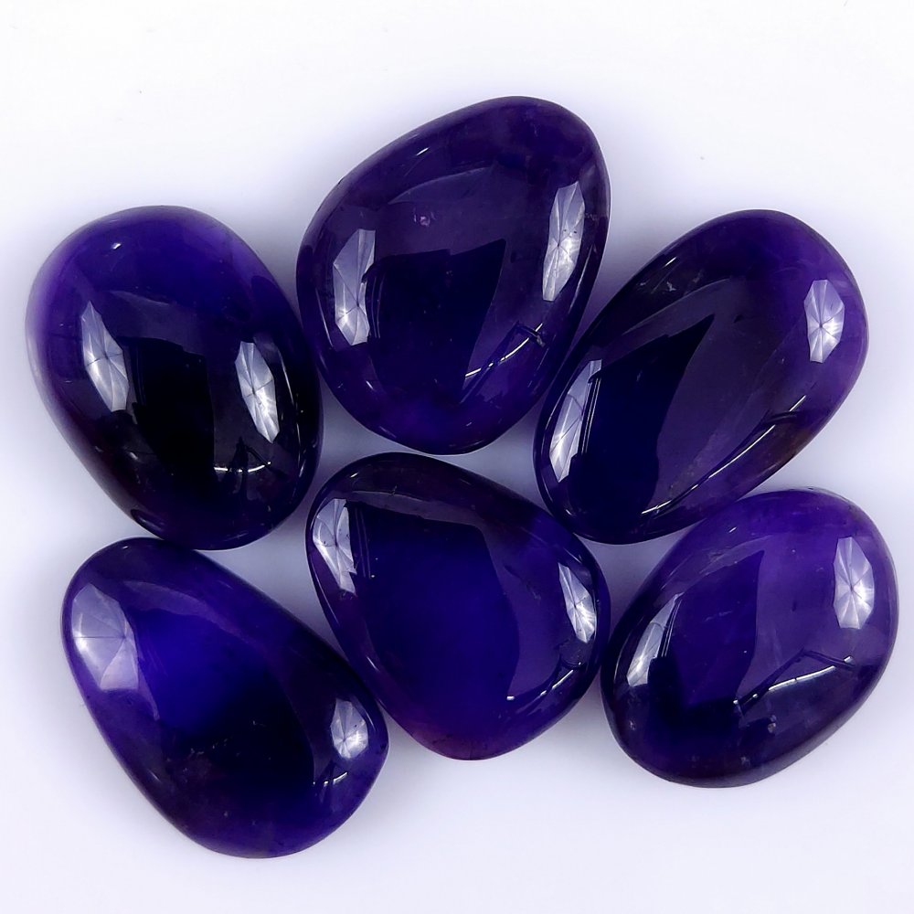 6Pcs 110Cts Natural African Amethyst Cabochon lot Gemstone Purple Crystal Mix Shape Loose Gemstone beads for jewelry Making 22x1418x13mm#R-7426
