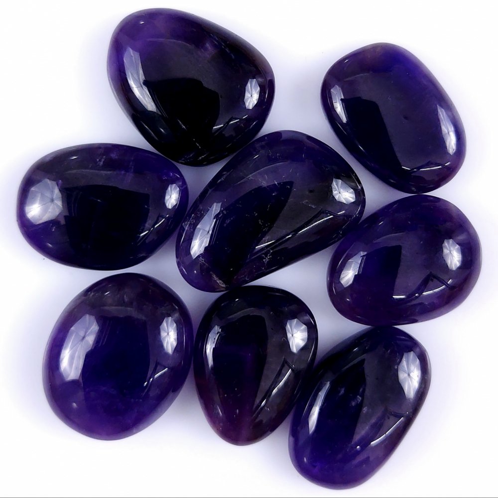 8Pcs 154Cts Natural African Amethyst Cabochon lot Gemstone Purple Crystal Mix Shape Loose Gemstone beads for jewelry Making 23x14 17x13mm#R-7431