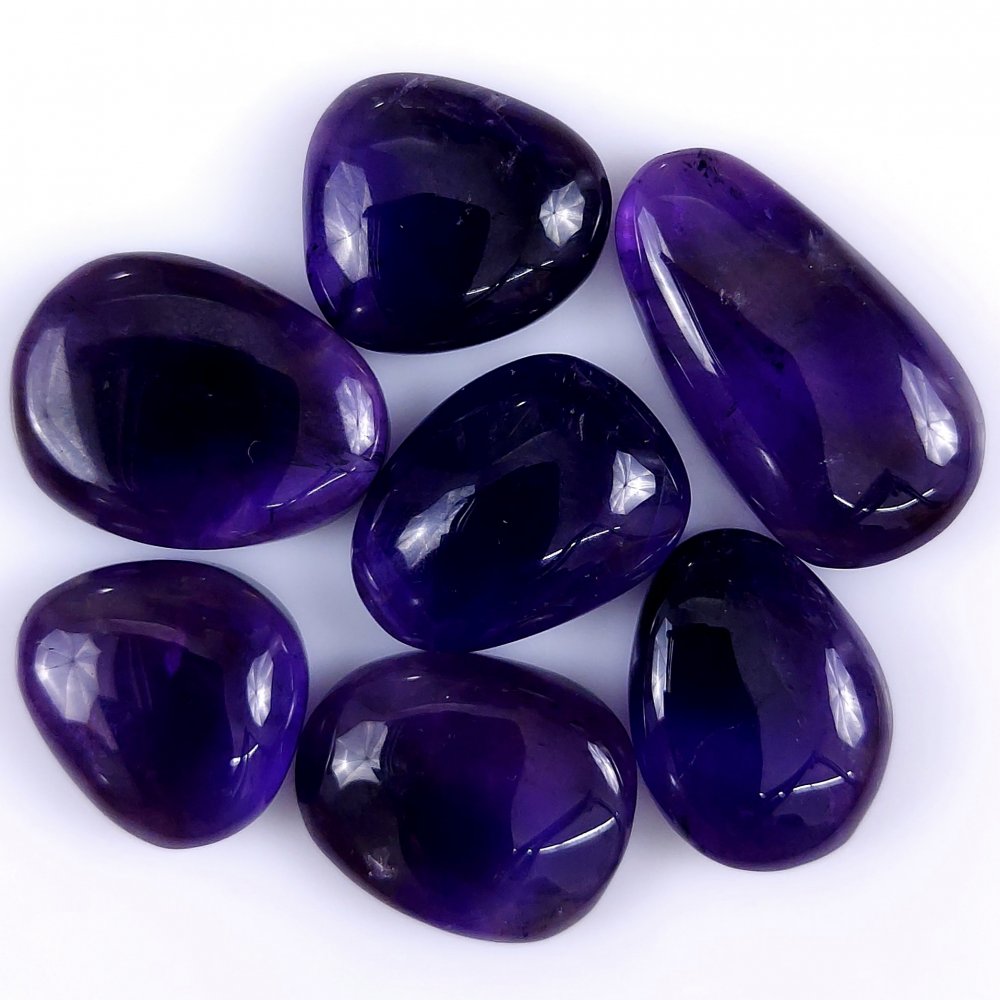 7Pcs 115Cts Natural African Amethyst Cabochon lot Gemstone Purple Crystal Mix Shape Loose Gemstone beads for jewelry Making 25x13 15x13mm#R-7432