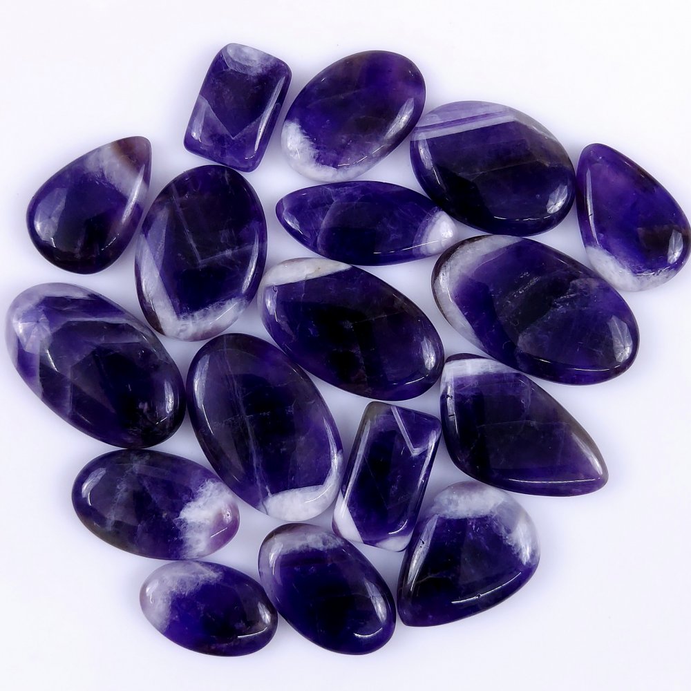 17Pcs 414Cts Natural Amethyst Cabochon lot Gemstone Purple Crystal Mix Shape Loose Gemstone beads for jewelry Making 36x20 20x14mm#R-7510