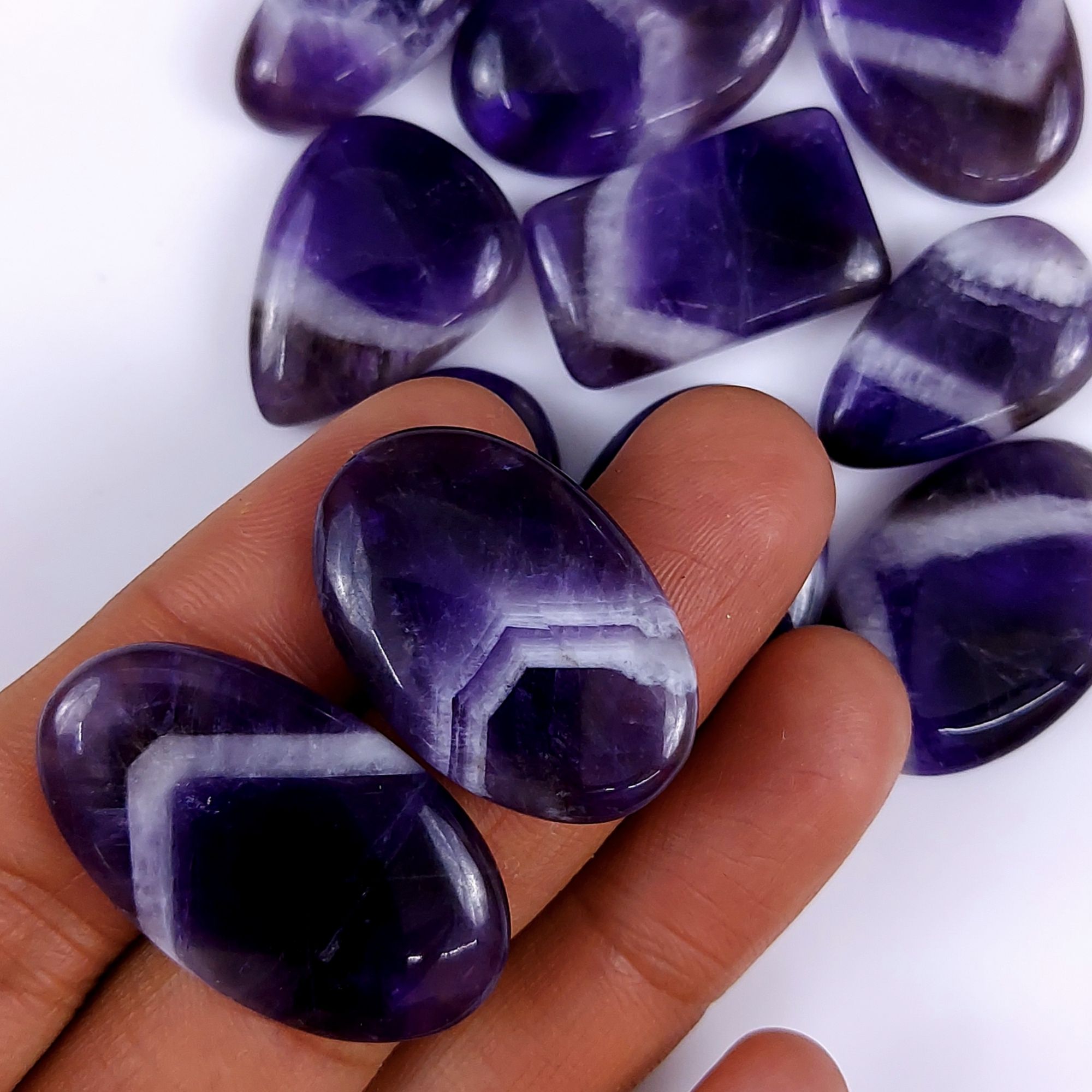 11Pcs 296Cts Natural Amethyst Cabochon lot Gemstone Purple Crystal Mix Shape Loose Gemstone beads for jewelry Making 34x22 24x12mm#7513