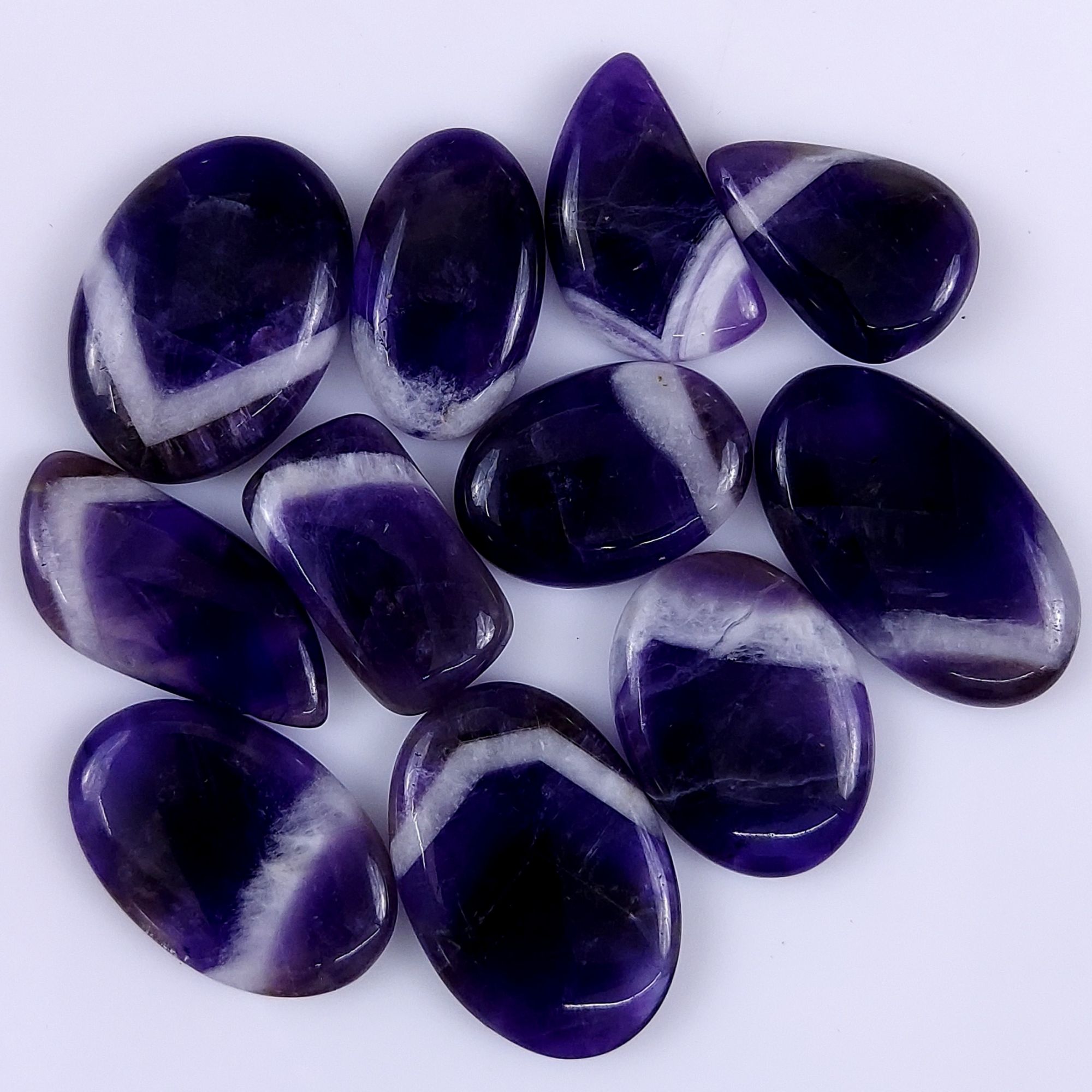 11Pcs 312Cts Natural Amethyst Cabochon lot Gemstone Purple Crystal Mix Shape Loose Gemstone beads for jewelry Making 34x22 22x15mm#7514