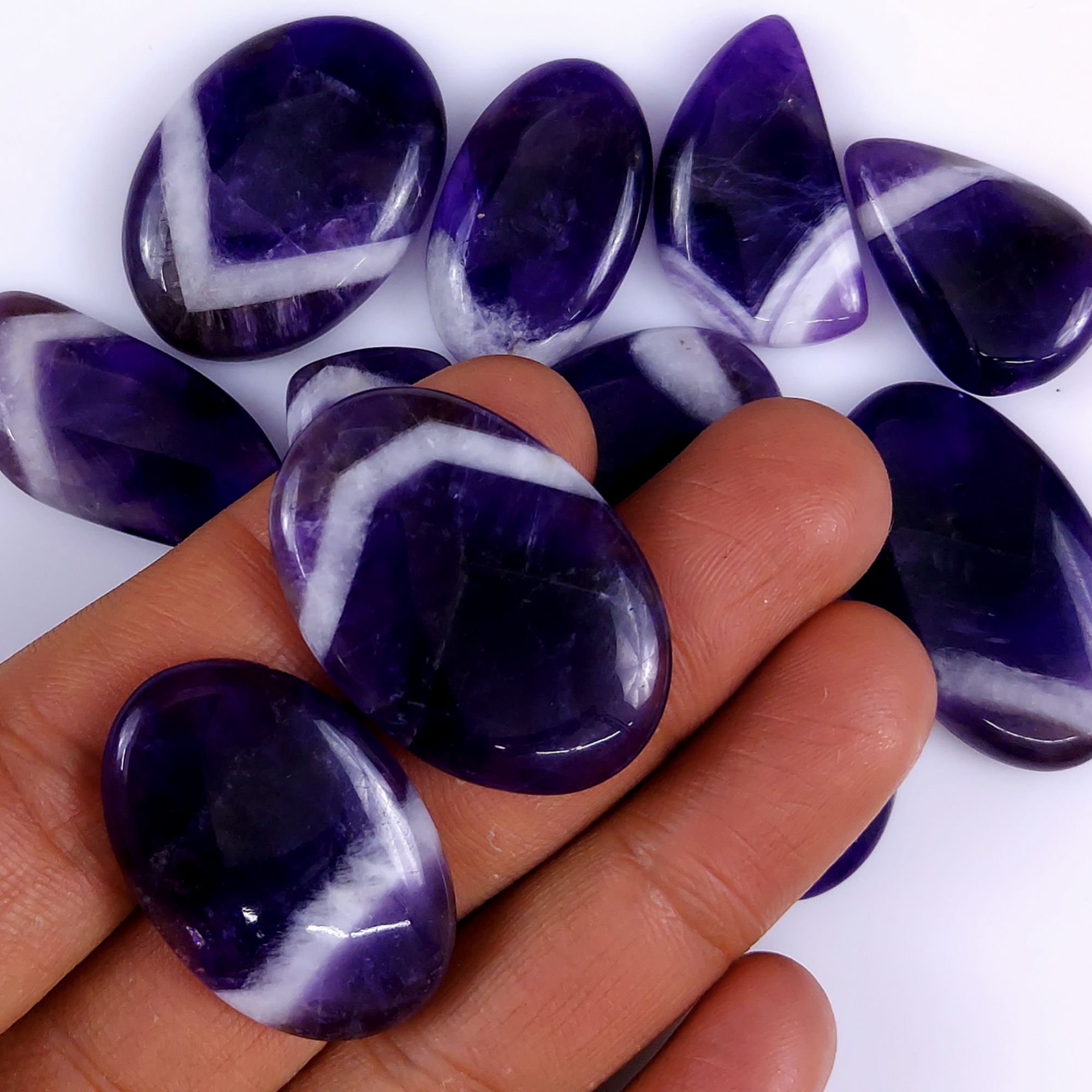 11Pcs 312Cts Natural Amethyst Cabochon lot Gemstone Purple Crystal Mix Shape Loose Gemstone beads for jewelry Making 34x22 22x15mm#7514