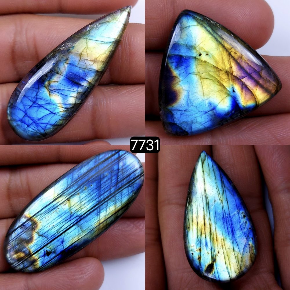 4Pcs 178Cts Natural Labradorite Blue Fire Briolette Dangle Drop Earrings Semi Precious Crystal For Hoop Earrings Blue Gemstone Cabochon Matching  49x21 29x30mm #7731