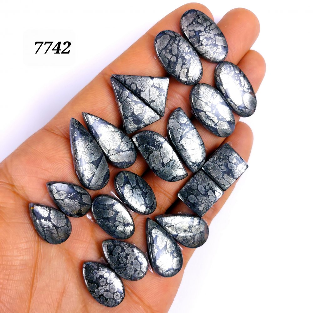 10Pair 239Cts Natural Marcasite Cabochon Back Side Unpolished Gemstone Matching Pairs Semi-Precious Gemstones ForJewelry Making 25x12 14x14mm #7742