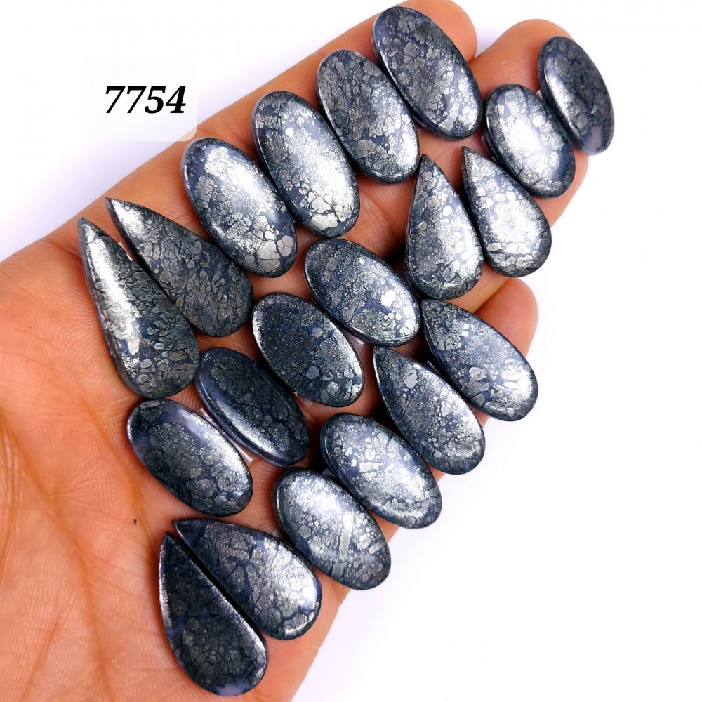 10Pair 260Cts Natural Marcasite Cabochon Back Side Unpolished Gemstone Matching Pairs Semi-Precious Gemstones ForJewelry Making 30x12 22x12mm #7754