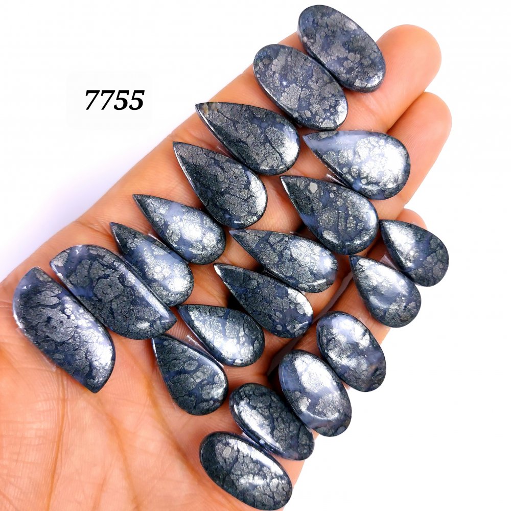 10Pair 257Cts Natural Marcasite Cabochon Back Side Unpolished Gemstone Matching Pairs Semi-Precious Gemstones ForJewelry Making 27x12 23x12mm #7755