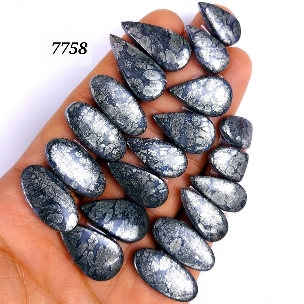 10Pair 257Cts Natural Marcasite Cabochon Back Side Unpolished Gemstone Matching Pairs Semi-Precious Gemstones ForJewelry Making 25x14 15x12mm #7758