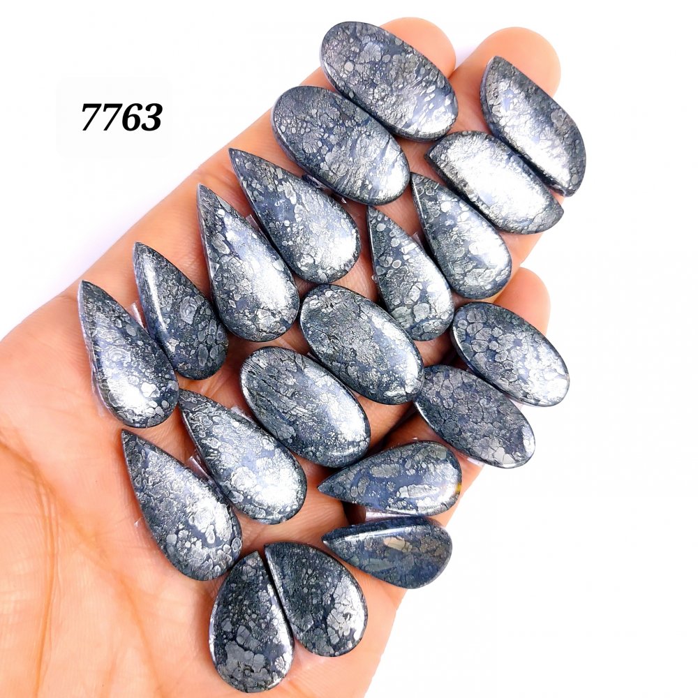 10Pair 276Cts Natural Marcasite Cabochon Back Side Unpolished Gemstone Matching Pairs Semi-Precious Gemstones ForJewelry Making 28x12 20x12mm #7763