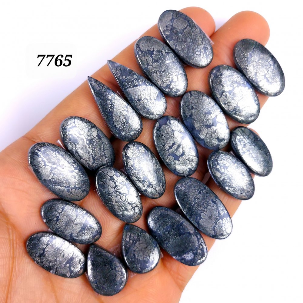 10Pair 243Cts Natural Marcasite Cabochon Back Side Unpolished Gemstone Matching Pairs Semi-Precious Gemstones ForJewelry Making 26x12 18x12mm #7765
