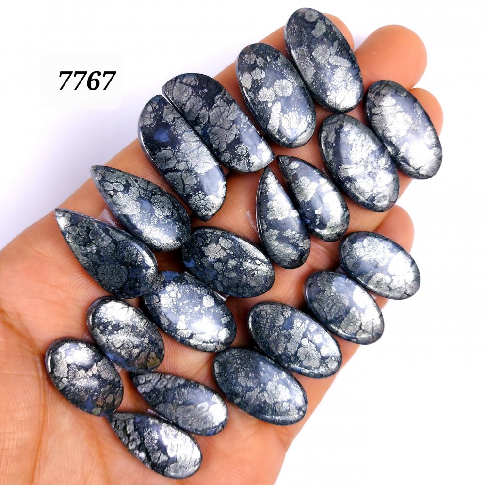 10Pair 265Cts Natural Marcasite Cabochon Back Side Unpolished Gemstone Matching Pairs Semi-Precious Gemstones ForJewelry Making 28x10 20x10mm #7767