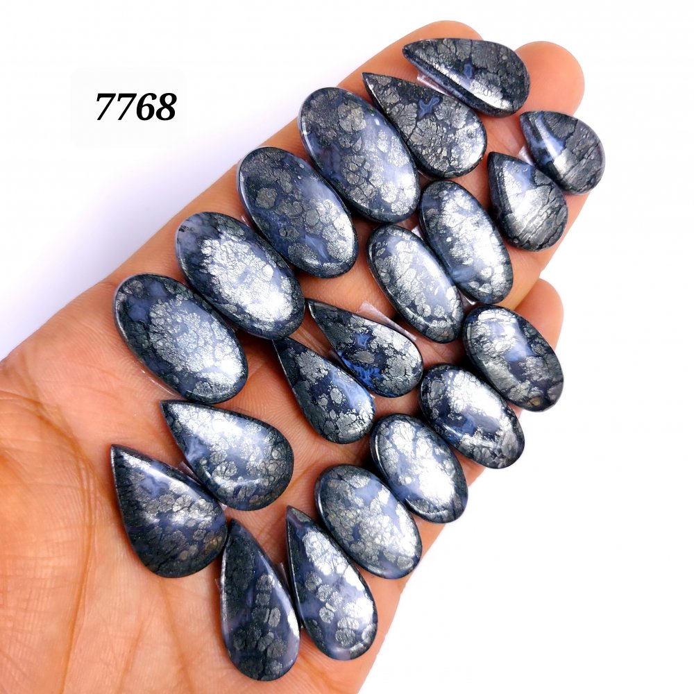 10Pair 278Cts Natural Marcasite Cabochon Back Side Unpolished Gemstone Matching Pairs Semi-Precious Gemstones ForJewelry Making 27x12 20x12mm #7768