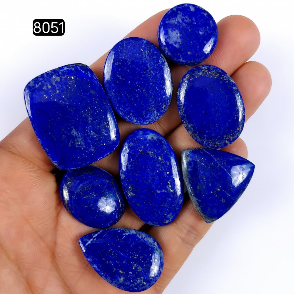 8Pcs 292Cts Natural Blue Lapis Lazuli Cabochon Gemstone Blue Lapis Loose Gemstone Healing Crystal Mix Shape &amp; Size Jewelry Making Gemstone 34x25 20x20mm #8051