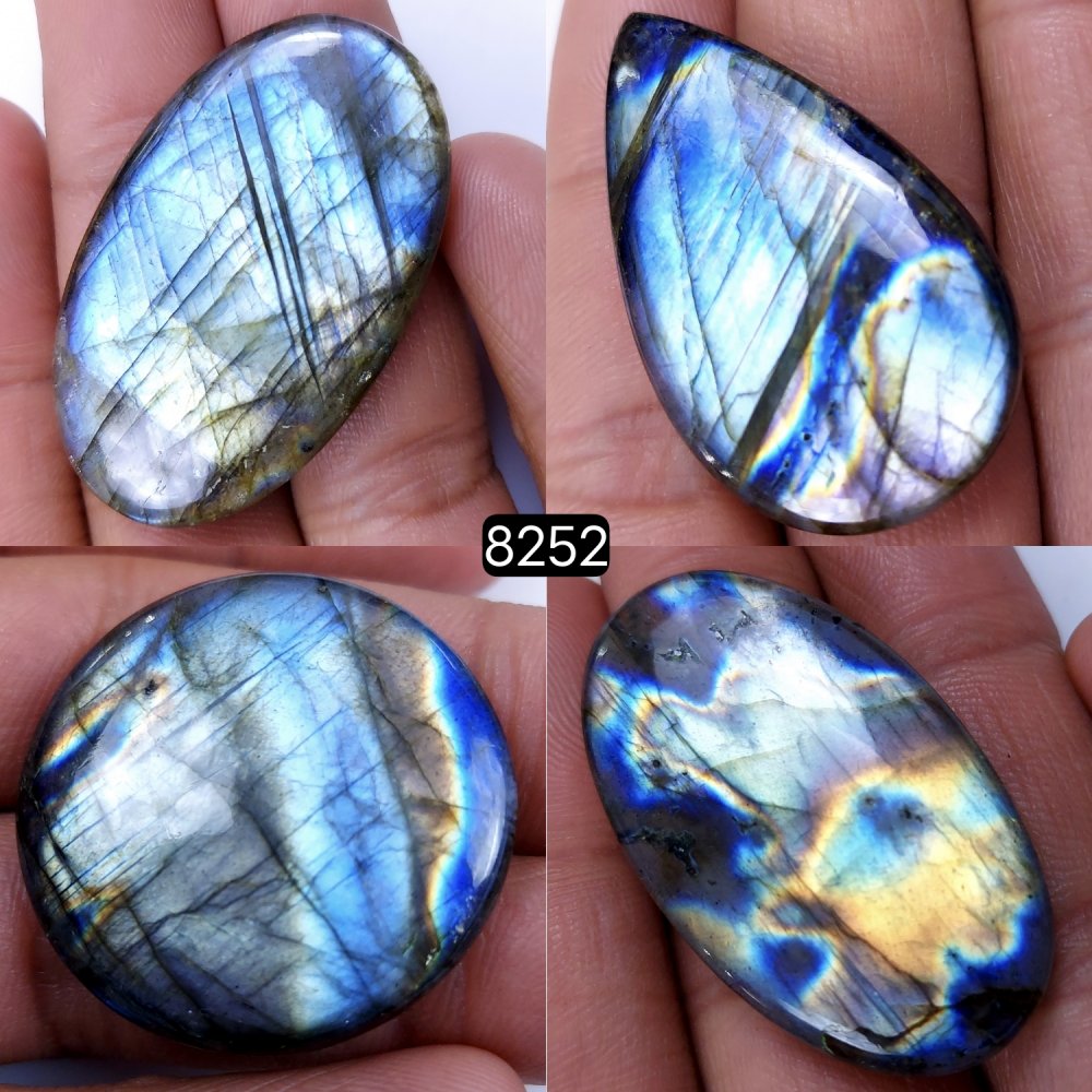 4Pc 200Cts Natural Labradorite Crystal Dangle Drop Earring  Silver Earrings Blue Labradorite Hoop Jewelry  42x25 31x31mm #8252