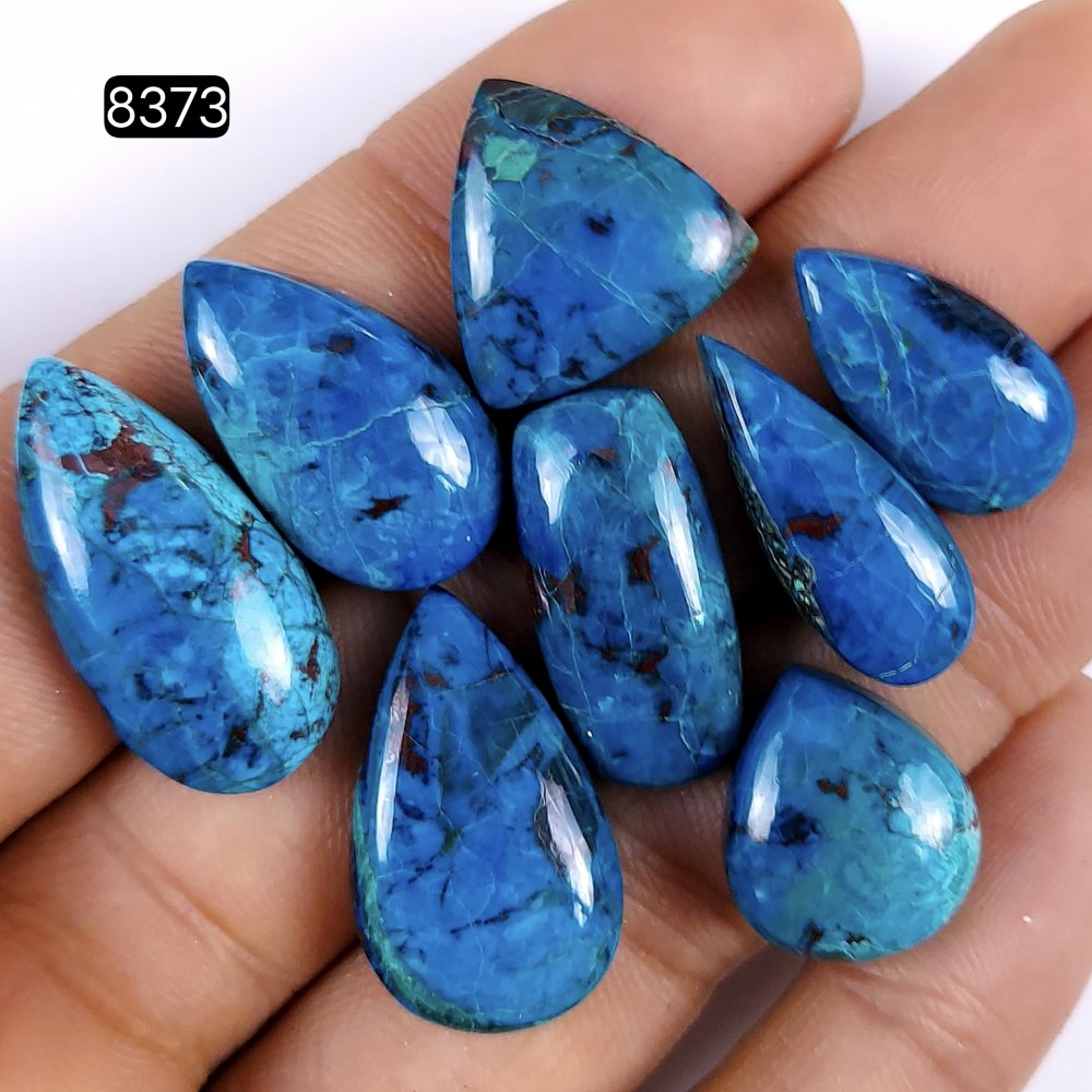 8Pcs Lot 109Cts Natural Green chrysocolla cabochon Lot Loose Gemstone For Handmade Jewelry Making 23x10 15x7mm#8373