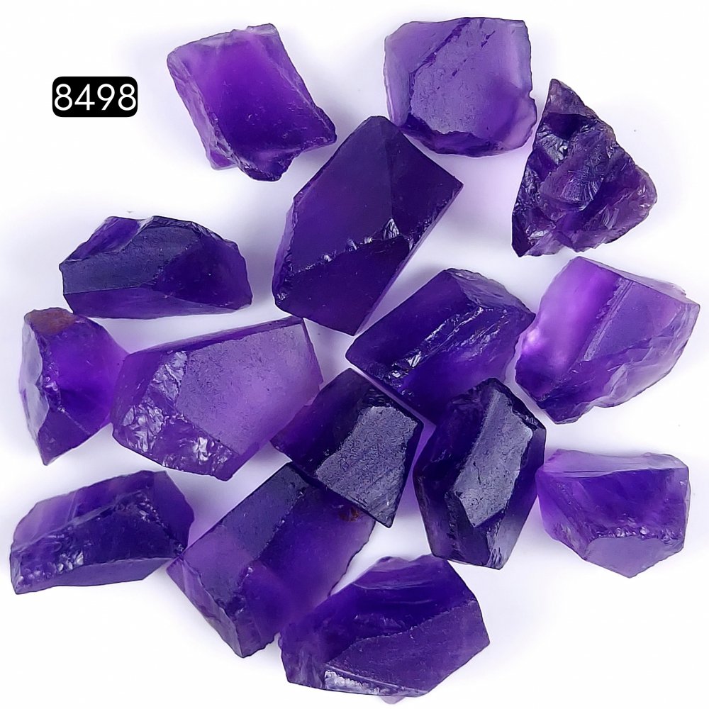 15Pcs 360Cts Natural Purple Raw Amethyst Rough Loose Gemstone Unpolished Uneven Size Handmade Jewelry Making Stone 21x11 13x10mm #8498