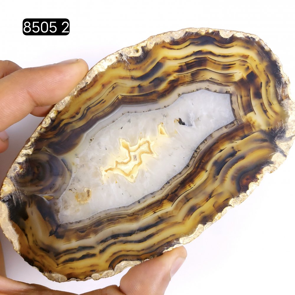 1Pcs 702Cts Natural Agate Slice Geode Slices Crystal Agate Slice Loose Gemstone For Jewelry Making Lot 130x80mm #8505-2