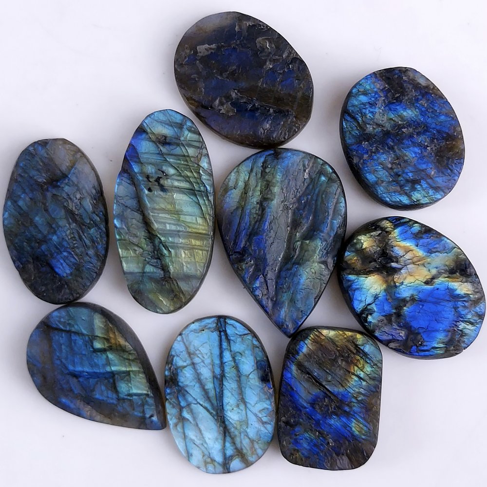 9Pcs 264Cts Natural Labradorite Druzy Cabochon Loose Gemstone Mix Shape And Size Labradorite Flat Back Unpolished Wholesale Lot 31x14 22x16mm #8506