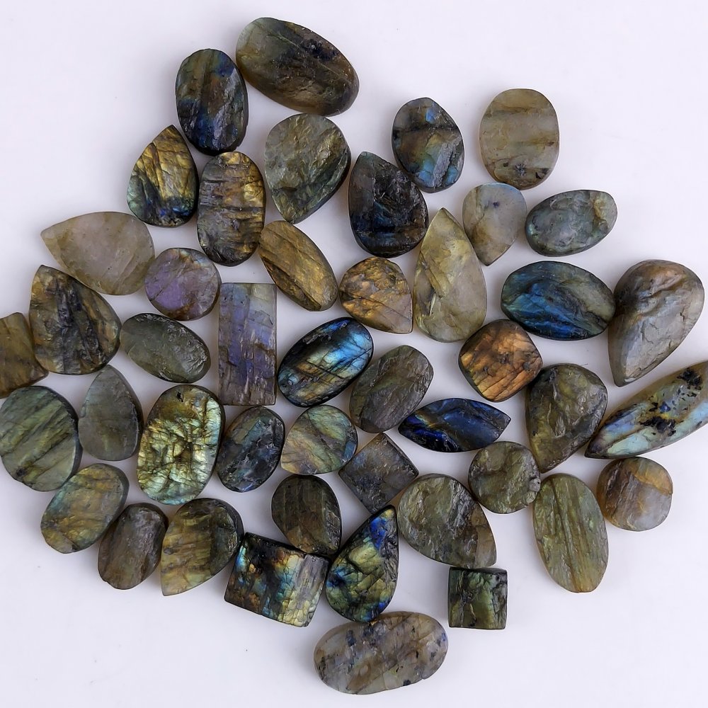 45Pcs 345Cts Natural Labradorite Druzy Cabochon Loose Gemstone Mix Shape And Size Labradorite Flat Back Unpolished Wholesale Lot 16x6 10x6mm #2301