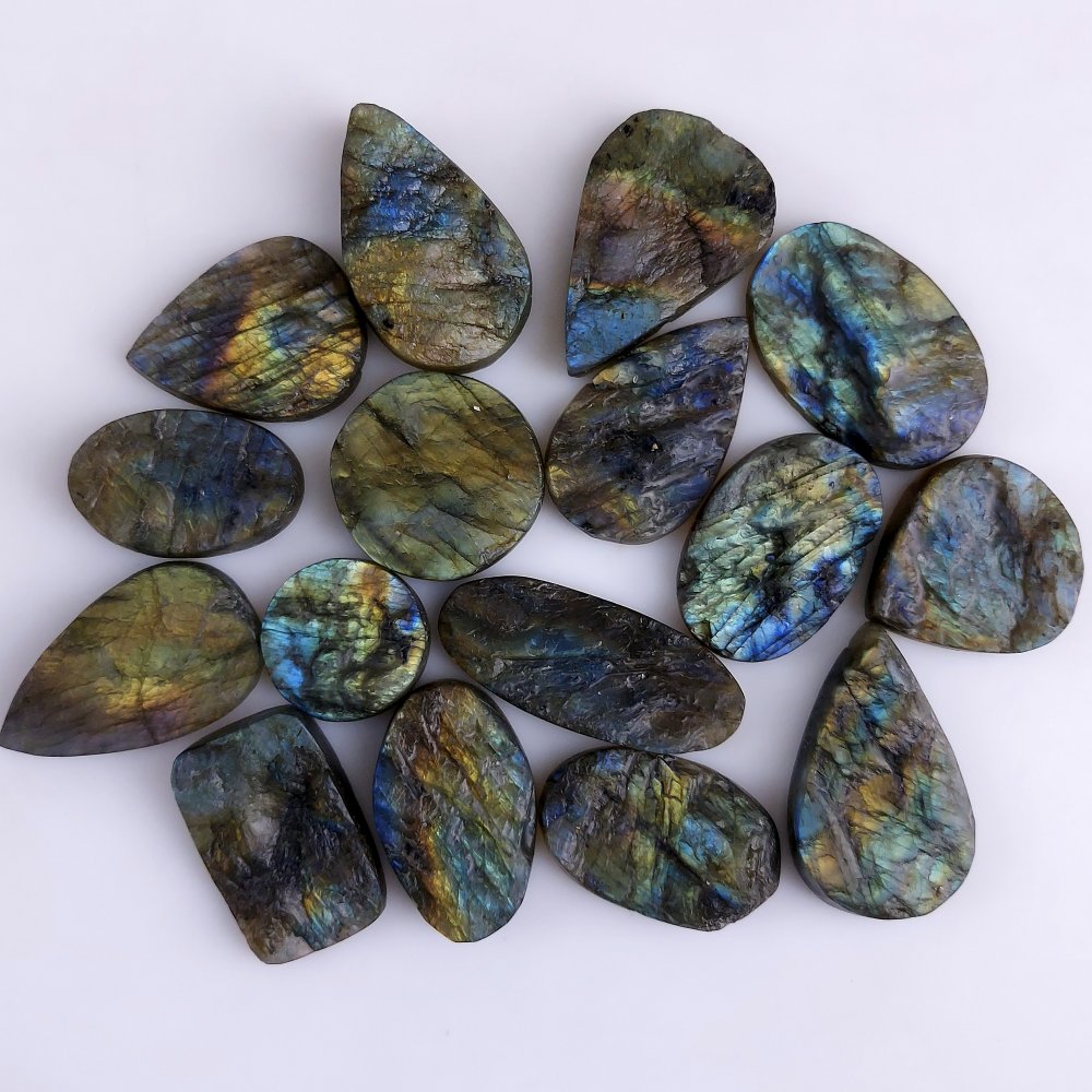 16Pcs 526Cts Natural Labradorite Druzy Cabochon Loose Gemstone Mix Shape And Size Labradorite Flat Back Unpolished Wholesale Lot 35x12 16x16mm #2306