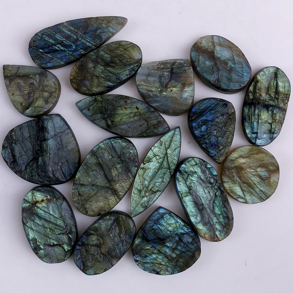 16Pcs 476Cts Natural Labradorite Druzy Cabochon Loose Gemstone Mix Shape And Size Labradorite Flat Back Unpolished Wholesale Lot 37x13 23x10mm #8516