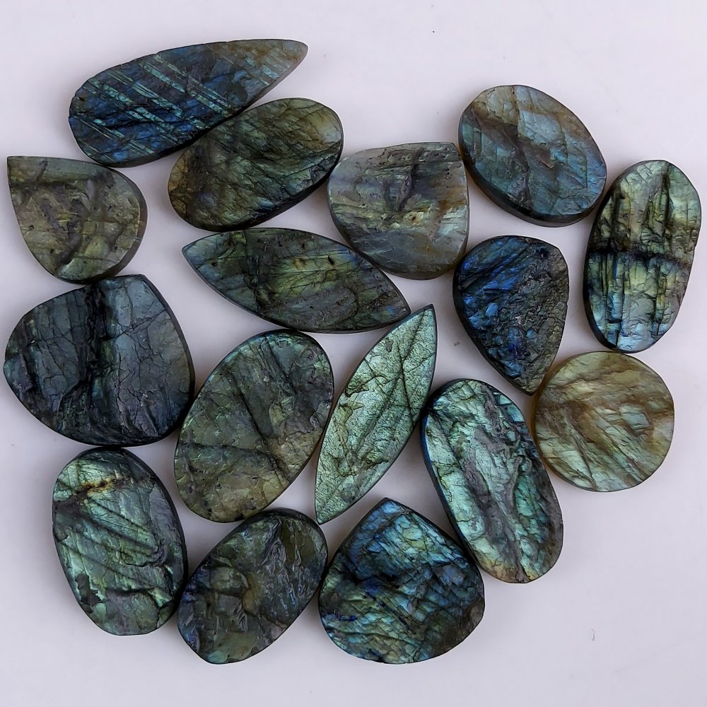 16Pcs 476Cts Natural Labradorite Druzy Cabochon Loose Gemstone Mix Shape And Size Labradorite Flat Back Unpolished Wholesale Lot 37x13 23x10mm #2307