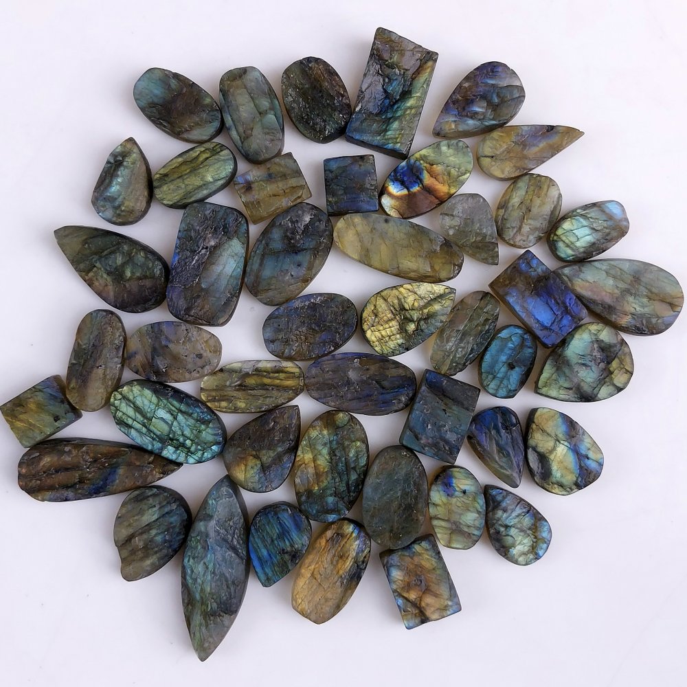 45Pcs 402Cts Natural Labradorite Druzy Cabochon Loose Gemstone Mix Shape And Size Labradorite Flat Back Unpolished Wholesale Lot 30x10 14x9mm #8528