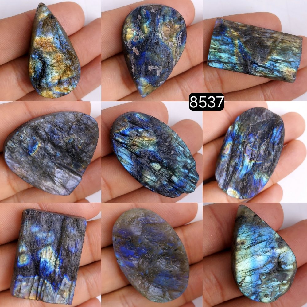 9Pcs 597Cts Natural Labradorite Druzy Cabochon Loose Gemstone Mix Shape And Size Labradorite Flat Back Unpolished Wholesale Lot 47x27 31x19mm #8537