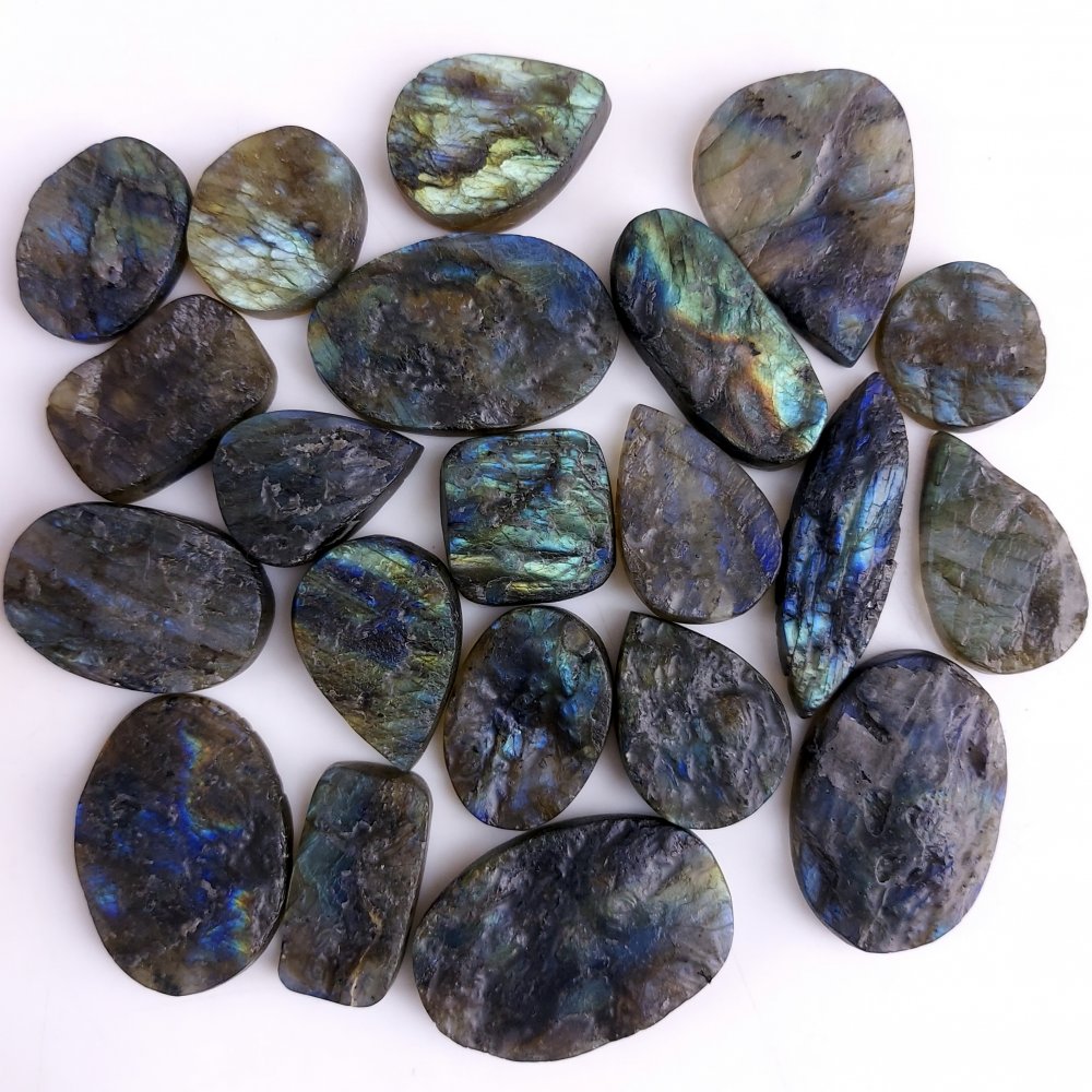 21Pcs 581Cts Natural Labradorite Druzy Cabochon Loose Gemstone Mix Shape And Size Labradorite Flat Back Unpolished Wholesale Lot 32x22 11x11mm #8539