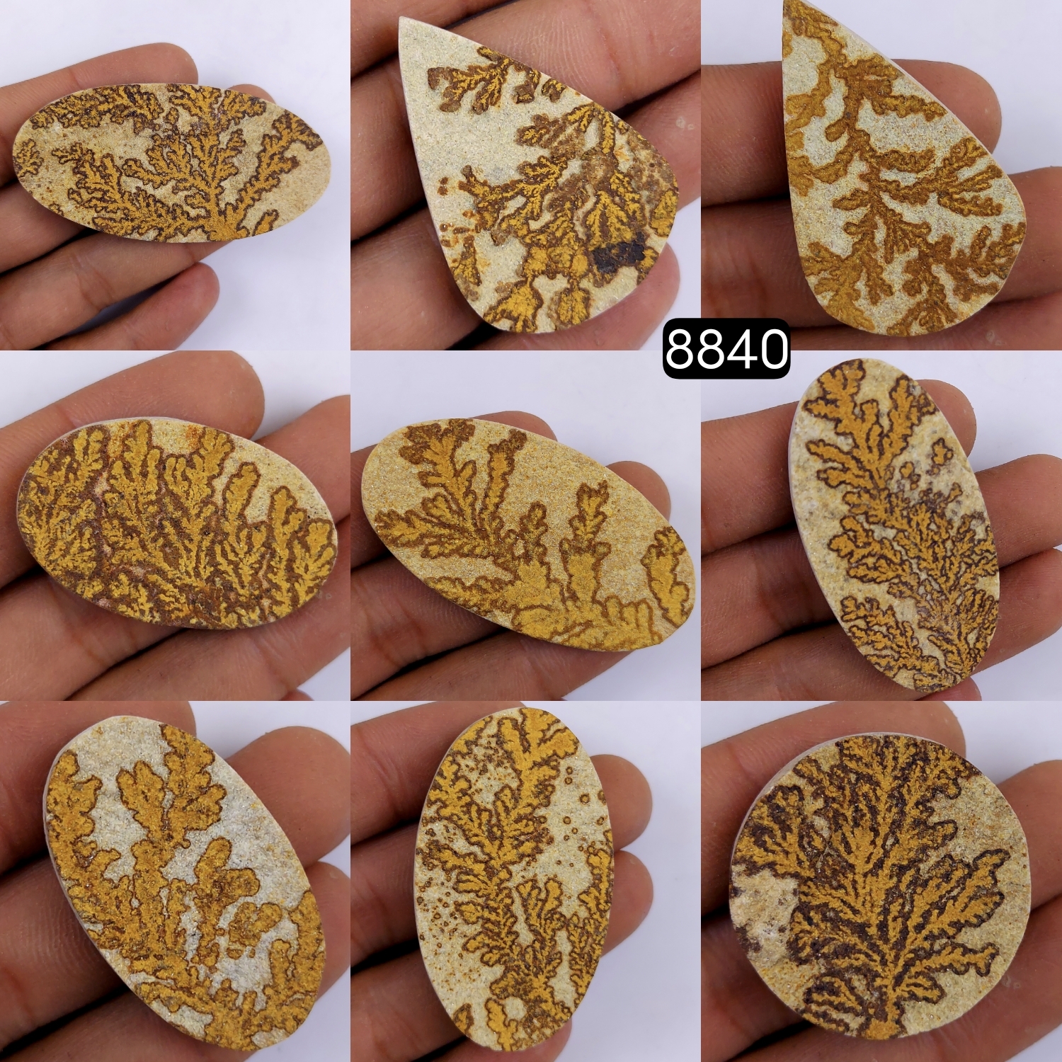 9Pcs 654Cts Natural Manganese Dendrites Loose Gemstone Cabochon Mix shapes and Size Lot 65x32 38x24mm#8840