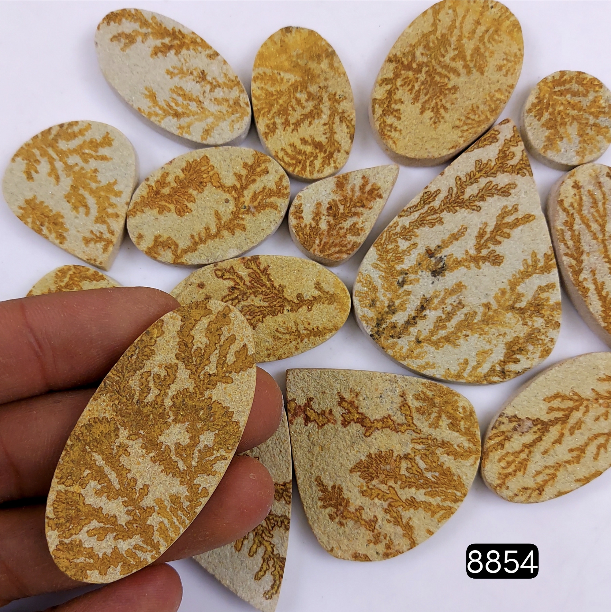 16Pcs 615Cts  Natural Manganese Dendrites Loose Gemstone Cabochon Mix shapes and Size Lot 52x38 16x16mm#8854