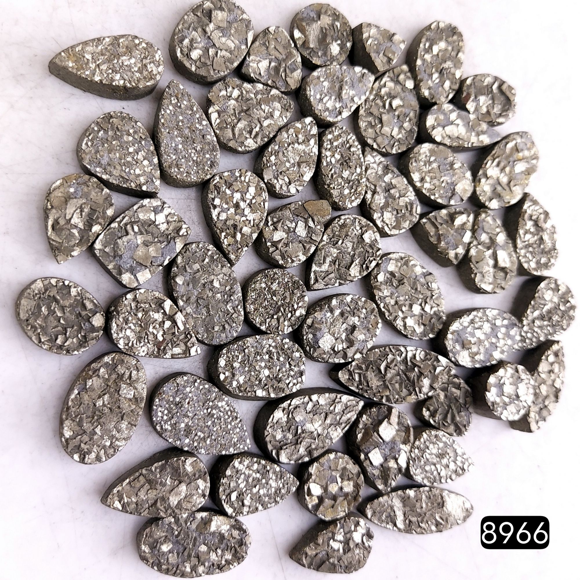 50Pcs 556CtsNatural Golden Pyrite Druzy Loose Cabochon Gemstone Mix Shape And Size For Jewelry Making Lot 20x7 8x8mm8966