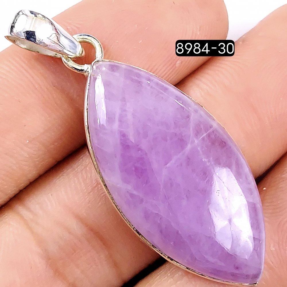 51Cts 925 Sterling Silver Natural Pink Kunzite Gemstone Marquise Shape Jewelry Pendant38x17mm#8984-30