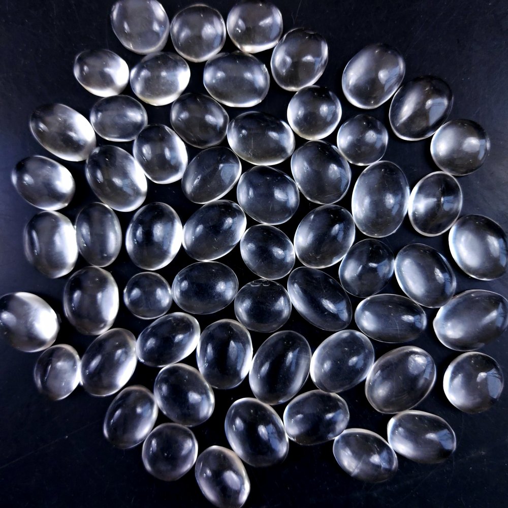 57Pcs 417Cts Natural Crystal Quartz Cabochon Lot Oval Shape Loose Gemstone For Jewelry Making Quartz Ring Clear Quartz Cabs 13x9 8x8mm