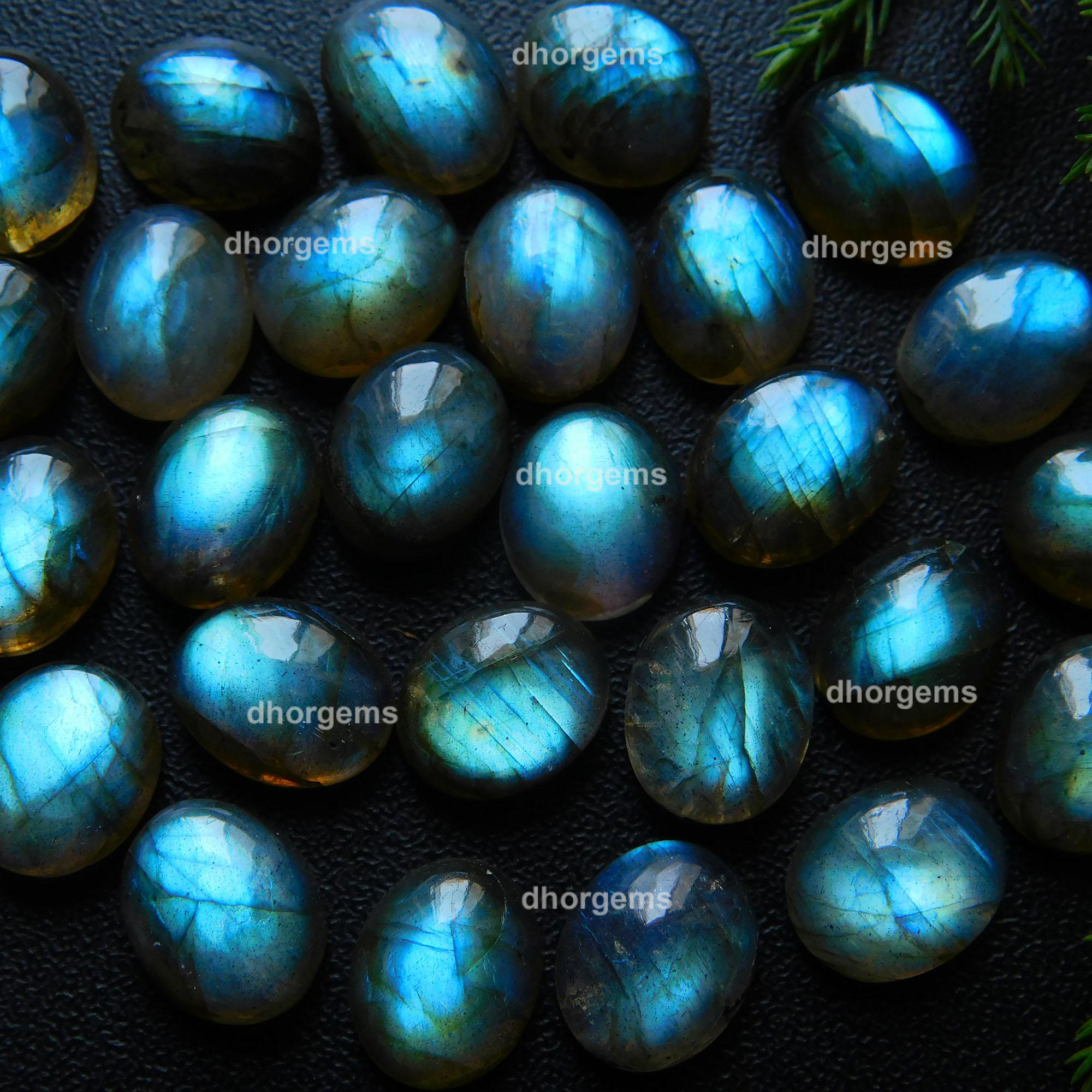 27Pcs 111.7Cts Natural Blue Fire Labradorite Loose Cabochon Calibrated Oval Shape Gemstone Lot 9x11mm#9219