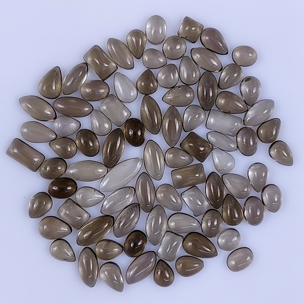 82Pcs 63Cts  Natural Smoky Quartz Loose Cabochon Gemstone Lot 14x5 6x4mm#950