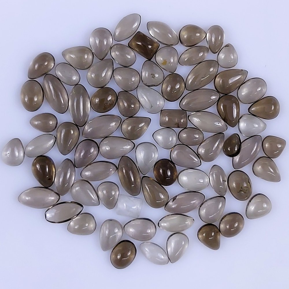 75Pcs 42Cts  Natural Smoky Quartz Loose Cabochon Jewelry Gemstone 8x5 4x2mm#952