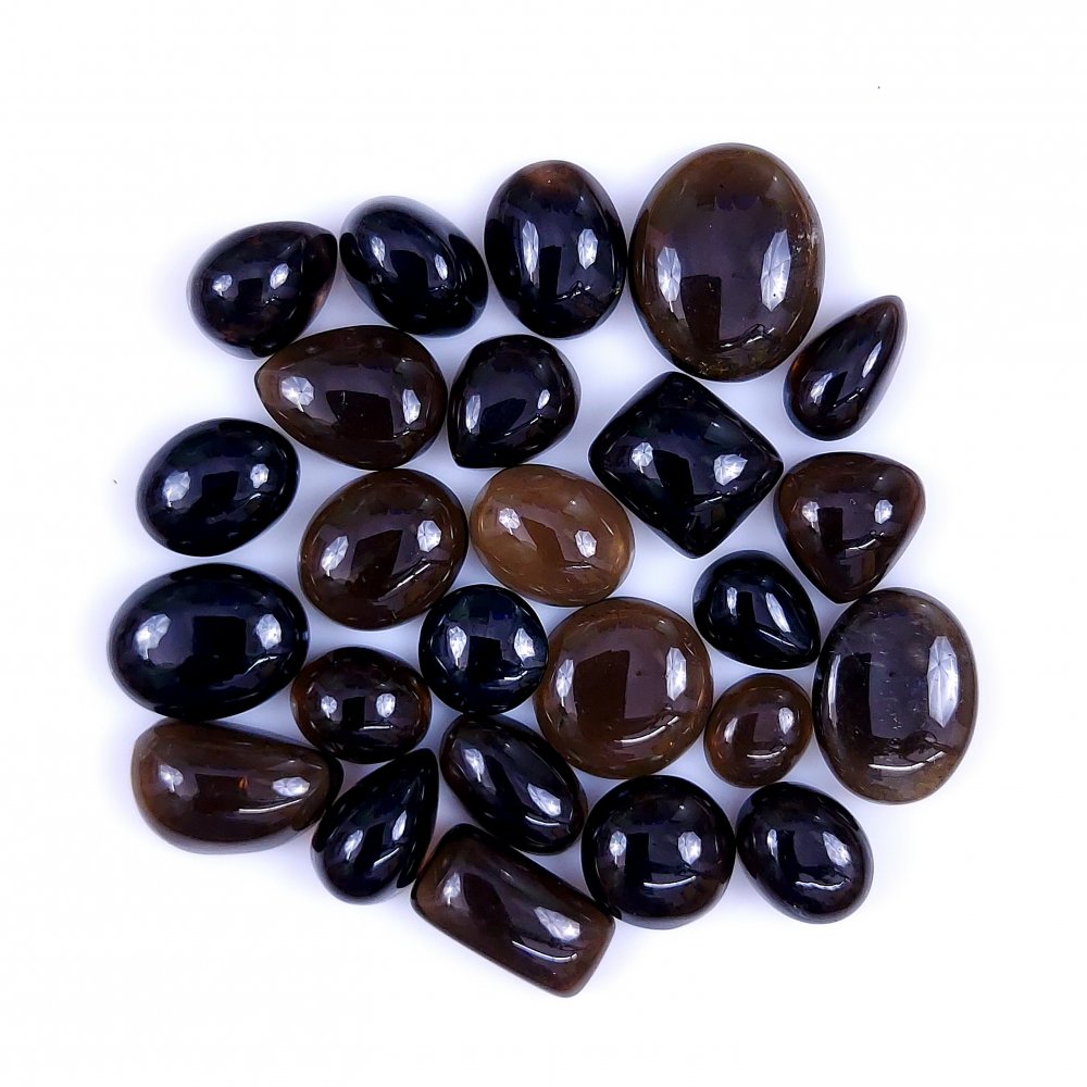 25Pcs 266Cts  Natural Smoky Quartz Loose Cabochon Gemstone Lot 22x18 11x9mm#957